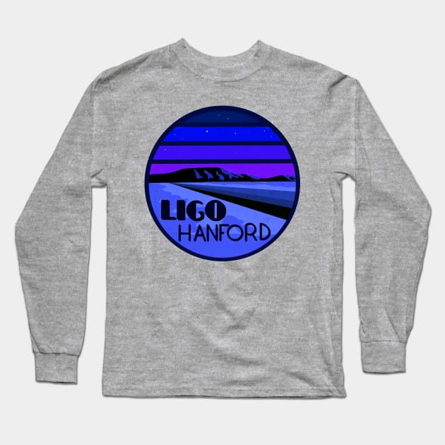 LIGO Hanford - night circle Long Sleeve T-Shirt by ASleepyWanderer